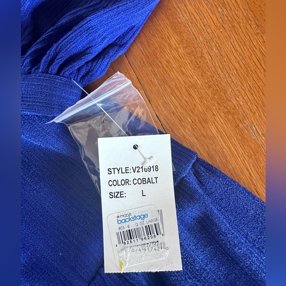 Ronni Nicole Women’s Cobalt Blue Long Sleeve Dress Large NWT - Picture 6 of 6